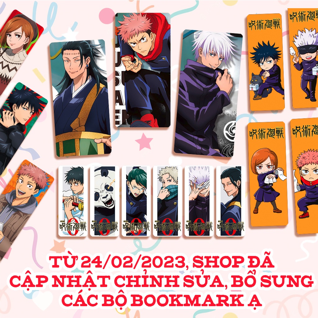 Bộ bookmarks CHÚ THUẬT HỒI CHIẾN - JJK JUJUTSU KAISEN nhiều mẫu - bookmark kẹp sách anime manga