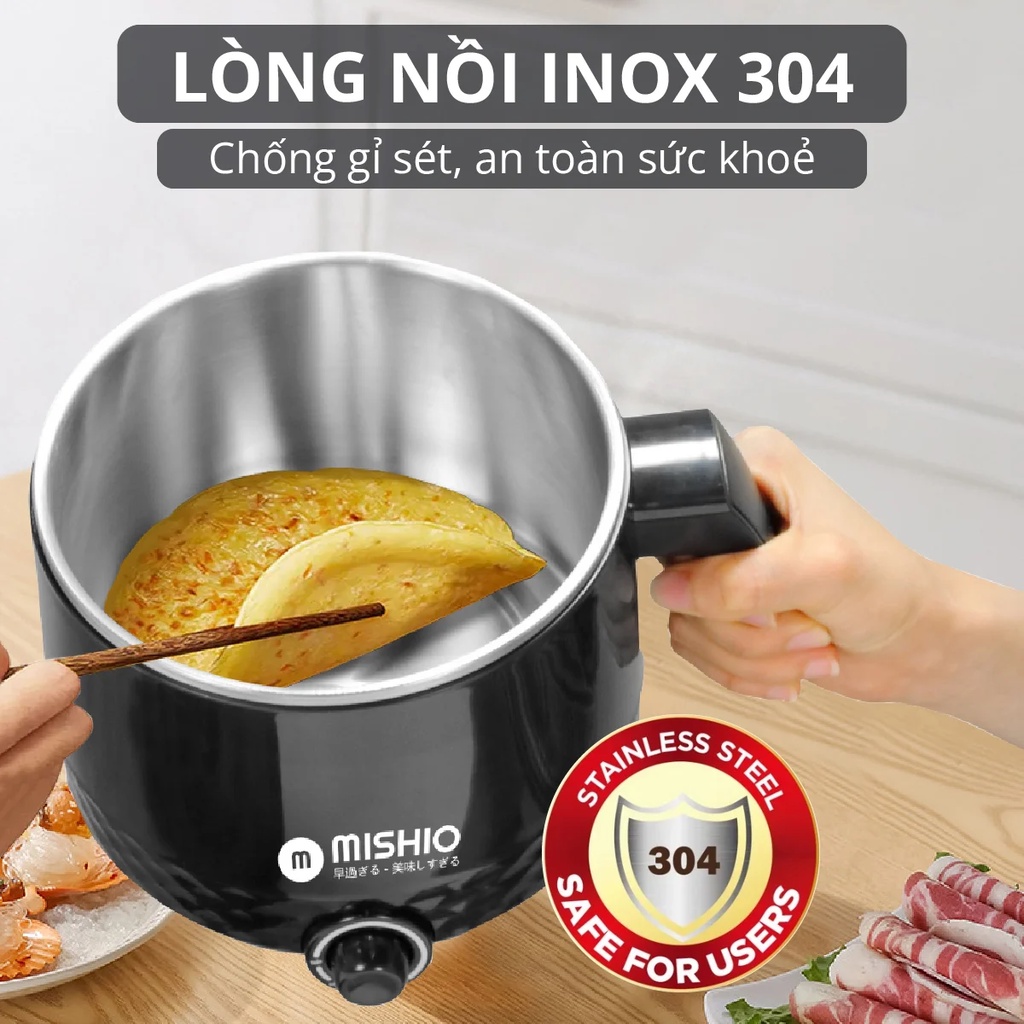 Ca nấu đa năng Mishio MK214 600W inox 304