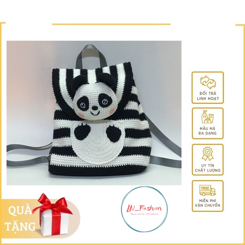 Thời trang cho bé , balo móc len thủ công cao cấp hình các con thú hoạt hình dễ thương