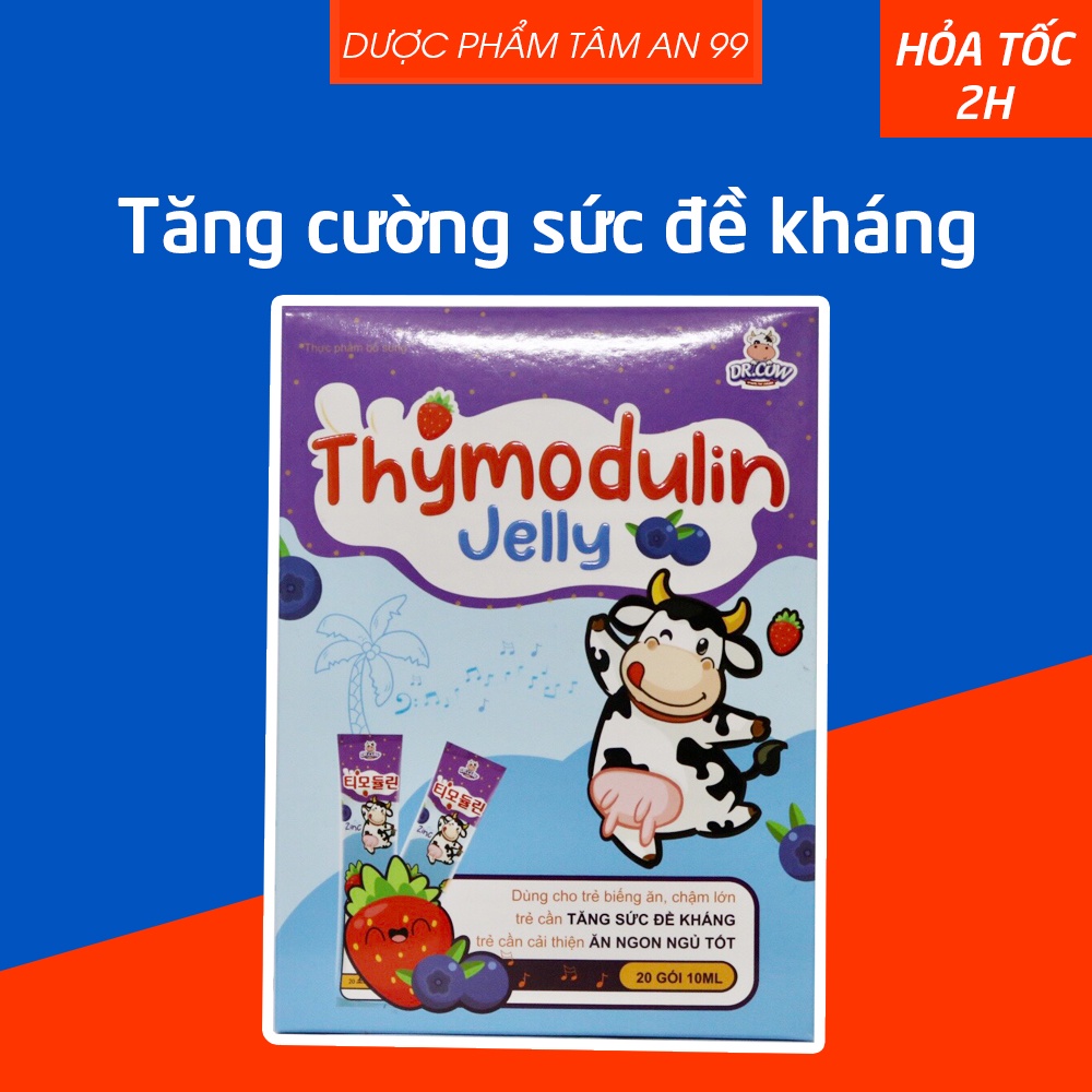 Thạch Thymodulin Jelly từ yến sào, kẽm giúp bé tăng sức đề kháng, ăn ngon ngủ tốt - Hộp 20 gói