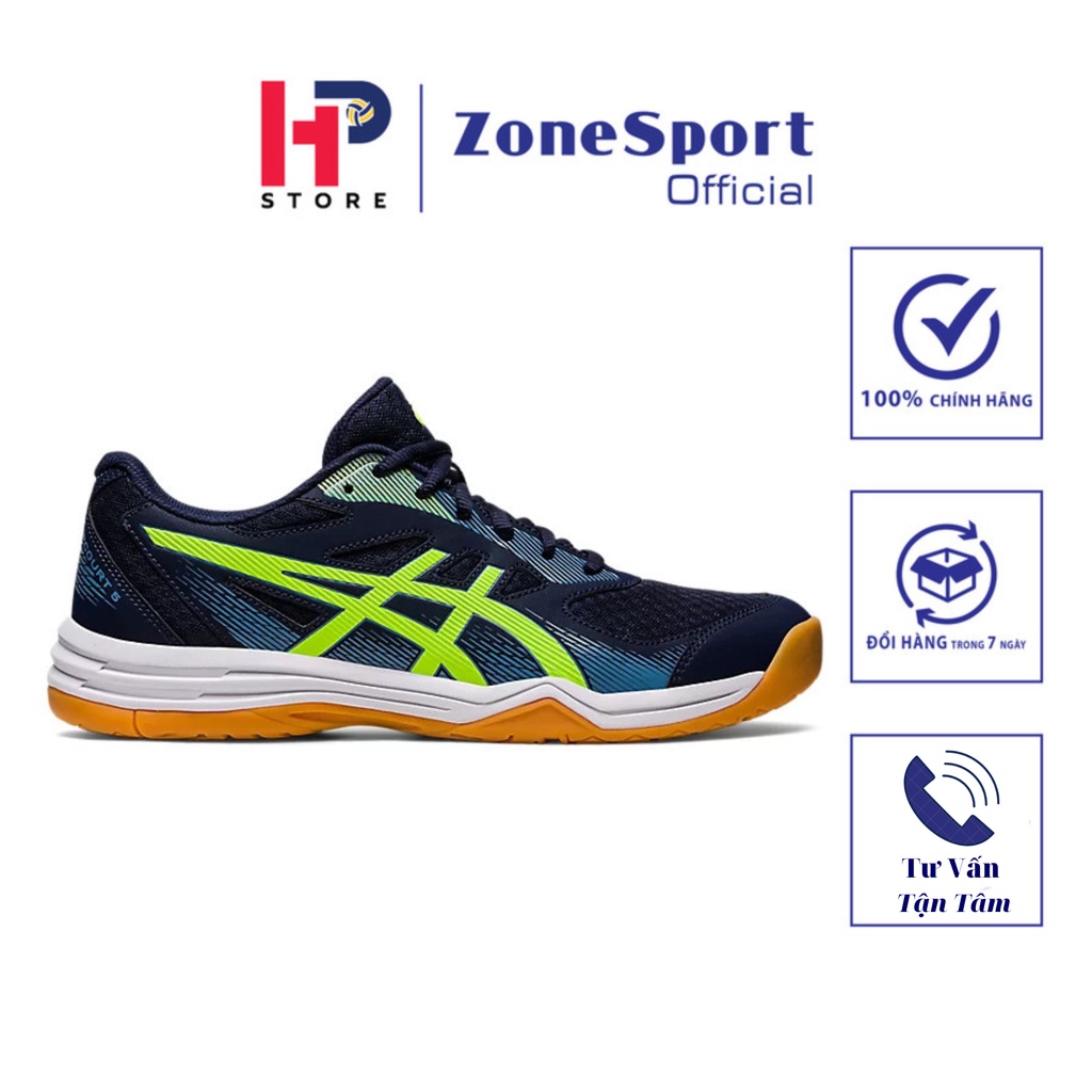 Giày Asics Upcourt 5 Đen Xanh Lá - Giày Bóng Chuyền, Cầu Lông, Tennis cổ thấp đế cao su giảm sốc thoáng khí độ bền cao