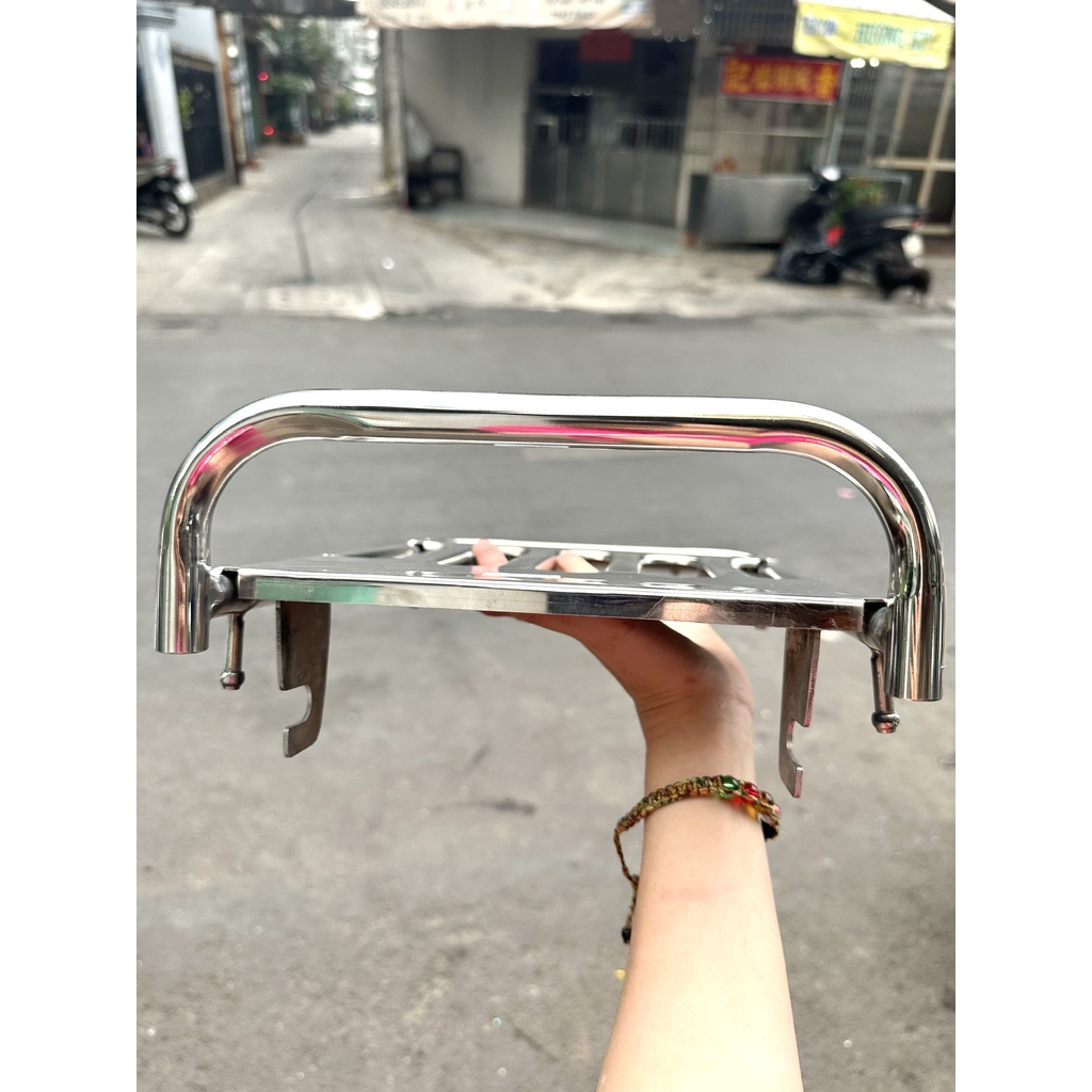 BAGA SAU XE CUB MỚI  INOX