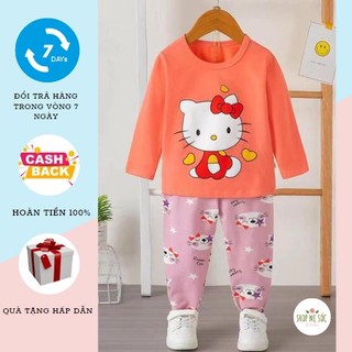 Set bé gái, bộ đồ dài tay, quần dài, bộ thun cotton, đồ ngủ bé gái DTCT022