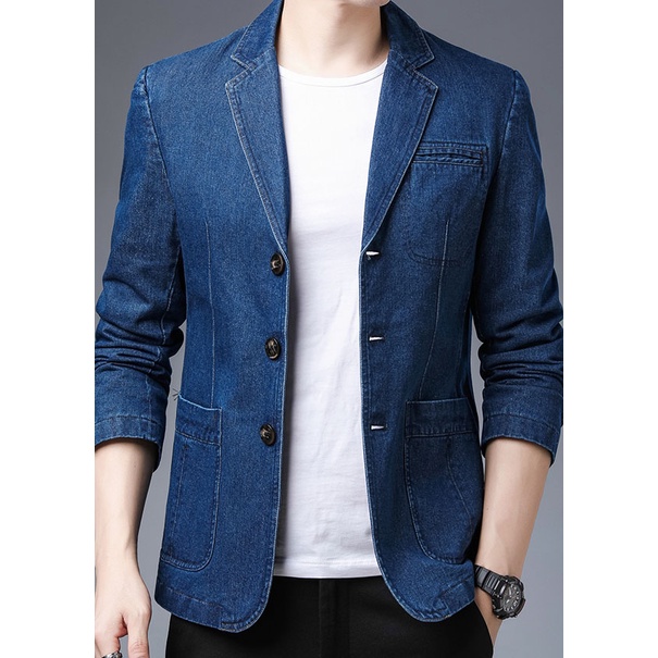 Áo jean nam, áo khoác bò cổ vest chất liệu cao cấp không phai không nhăn không bay màu - Mã N54