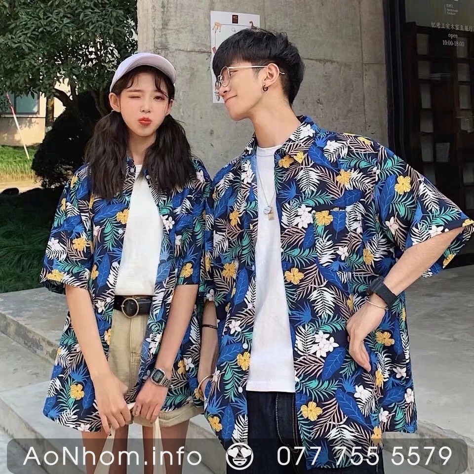 Áo Sơ Mi Đi Biển Vải Mềm Thoáng Mát, Áo Đi Biển, Đồ Đi Biển Nam Nữ, Set Đồ Đi Biển, Áo Nhóm Đi Biển