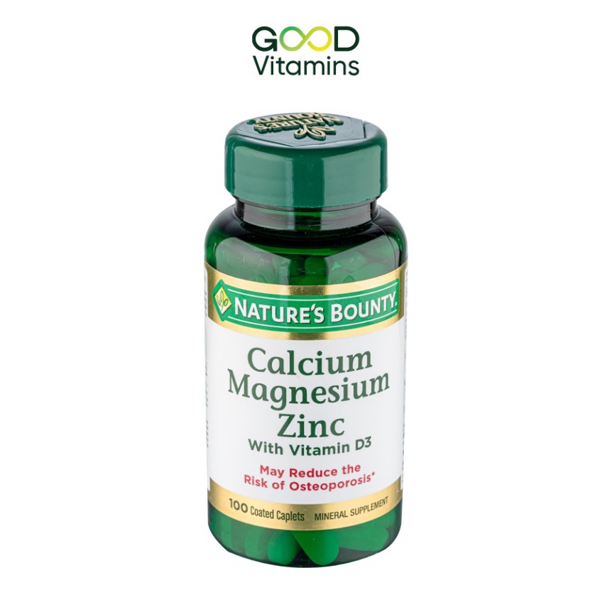[Freeship HCM] Viên Uống Bổ Sung Canxi Magnesium Zinc With Vitamin D3 Bổ Xương Khớp NATURE'S BOUNTY (100 viên)