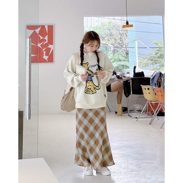 Ruly.studio - Chân váy caro form dài 2 lớp