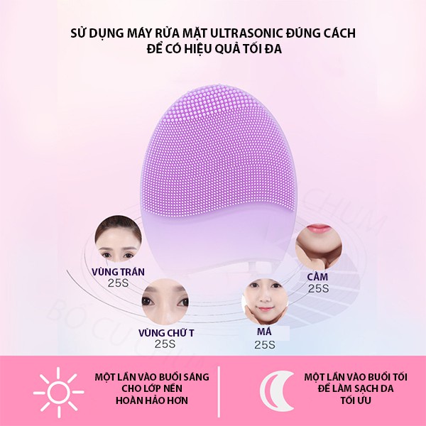 Máy rửa mặt cao cấp Ultrasonic Chính Hãng - Trẻ hóa làn da - Sạch Sâu - Chống nước - Siêu bền - DR15