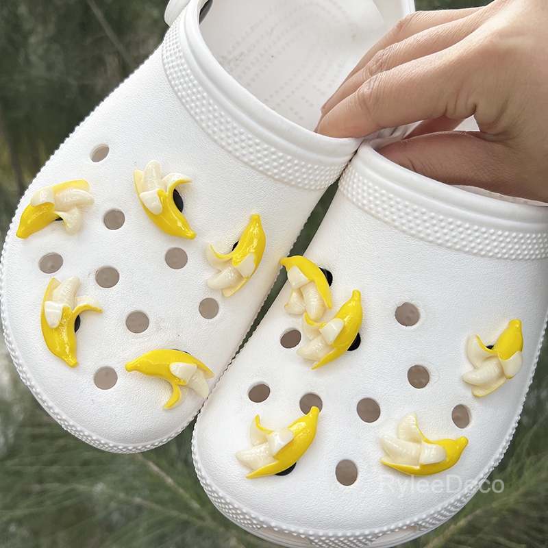 1 Phụ Kiện Trang Trí Giày Dép Hình Quả Chuối Mini Dễ Thương DIY