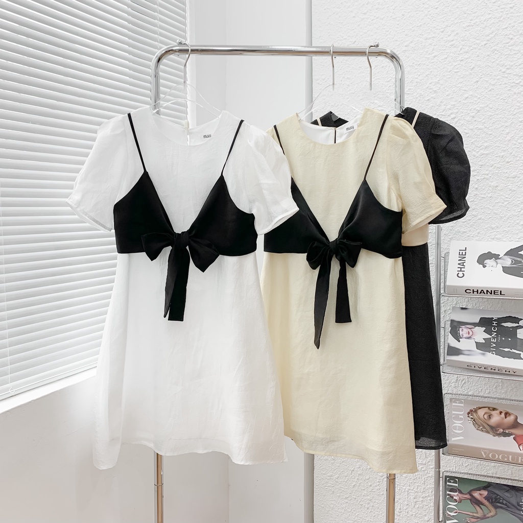 Váy thiết kế May Boutique Váy kiểu Birdy yếm buộc dời VKZ22D_108.004
