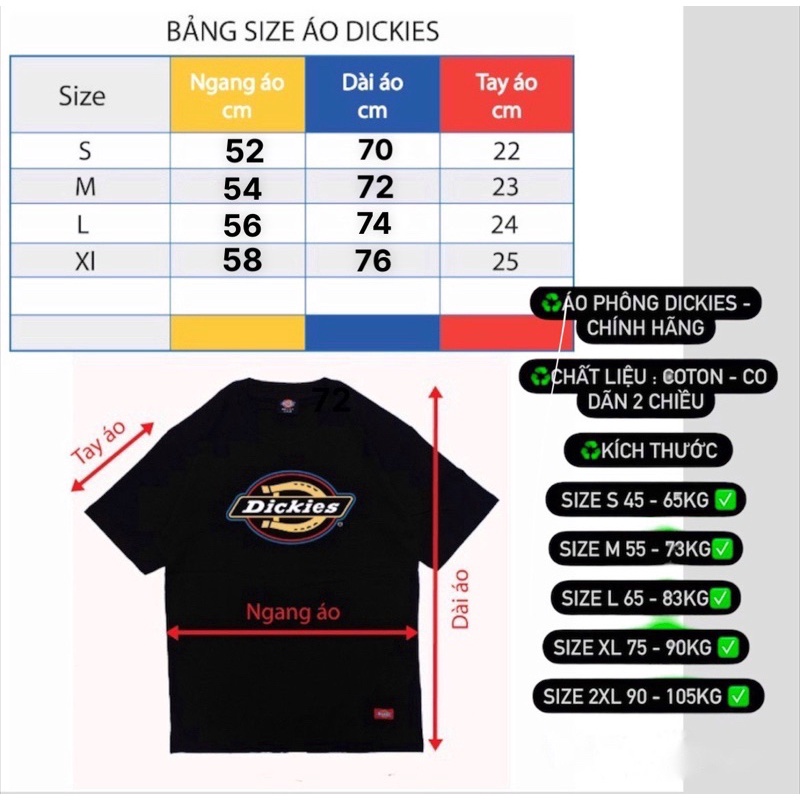 Áo phông chính hãng Dickies Nam/ Nữ  camo