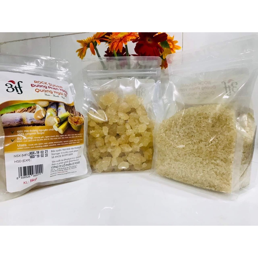ĐƯỜNG PHÈN VÀNG NGUYÊN CHẤT QUẢNG NGÃI (3T FOOD) 200GRAM, 500GRAM, 1000GRAM