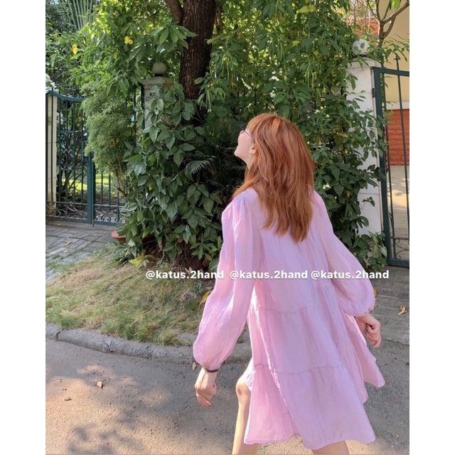 Váy/Đấm babydoll voan tơ 3 tầng dài tay ullzang