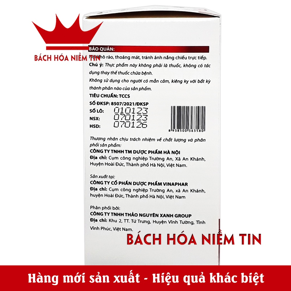 Viên uống bổ máu Ferromax Extra Vinaphar bổ sung Sắt, Acid Folic cho người thiếu máu - Hộp 100 viên