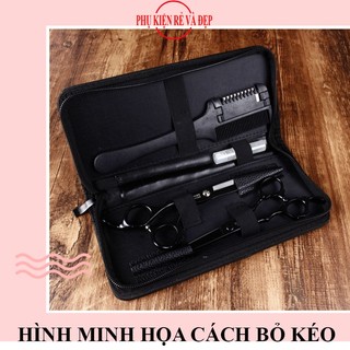 Hộp đựng kéo cắt tóc bằng da