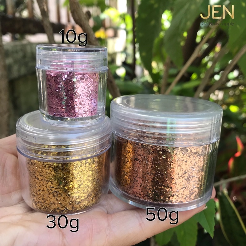 Nhũ kim tuyến hũ 10-30-50g-phụ kiện nail móng