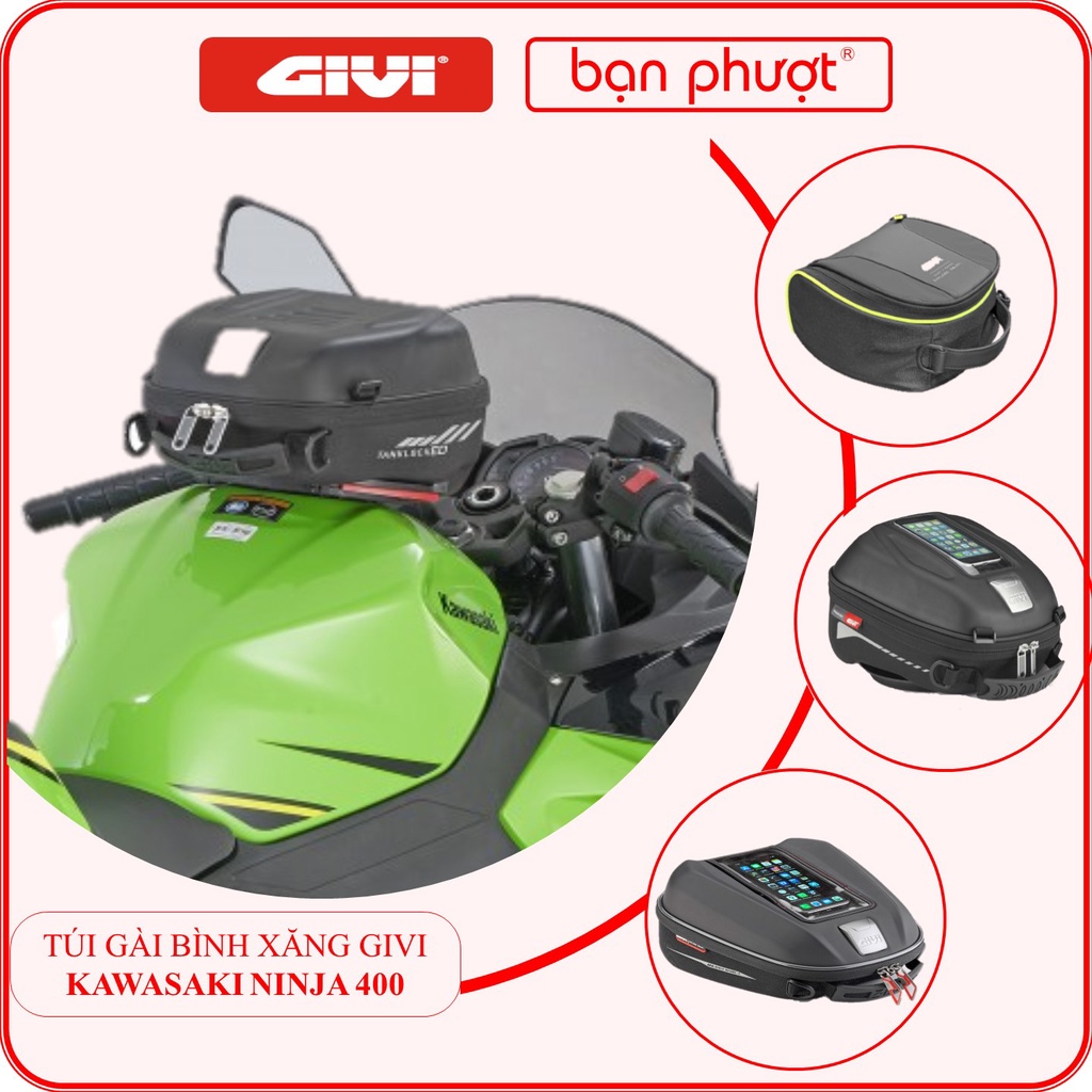 Túi Bình Xăng GIVI Dành Cho KAWASAKI NINJA400 - Túi Gài Bình Xăng GIVI Kèm Ngàm Tanklock BF29 - Bạn Phượt