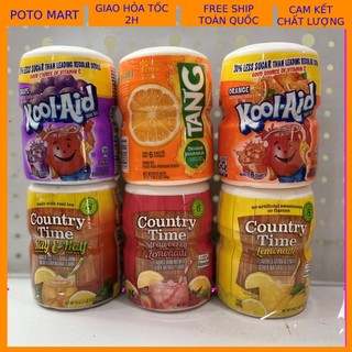 Bột pha nước trái cây hoà tan country time 538g, tang cam, kool - aid, bổ sung vi ta min c - usa