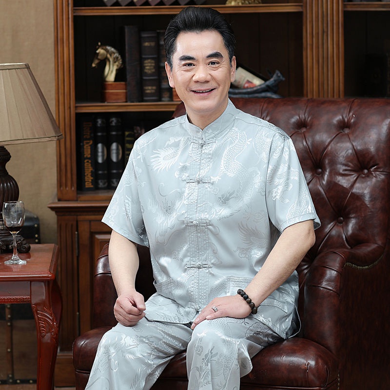 Bộ quần áo nam ngắn tay cỡ lớn mùa hè cho ông bà trung niên và cao tuổi 60-70-80 tuổi