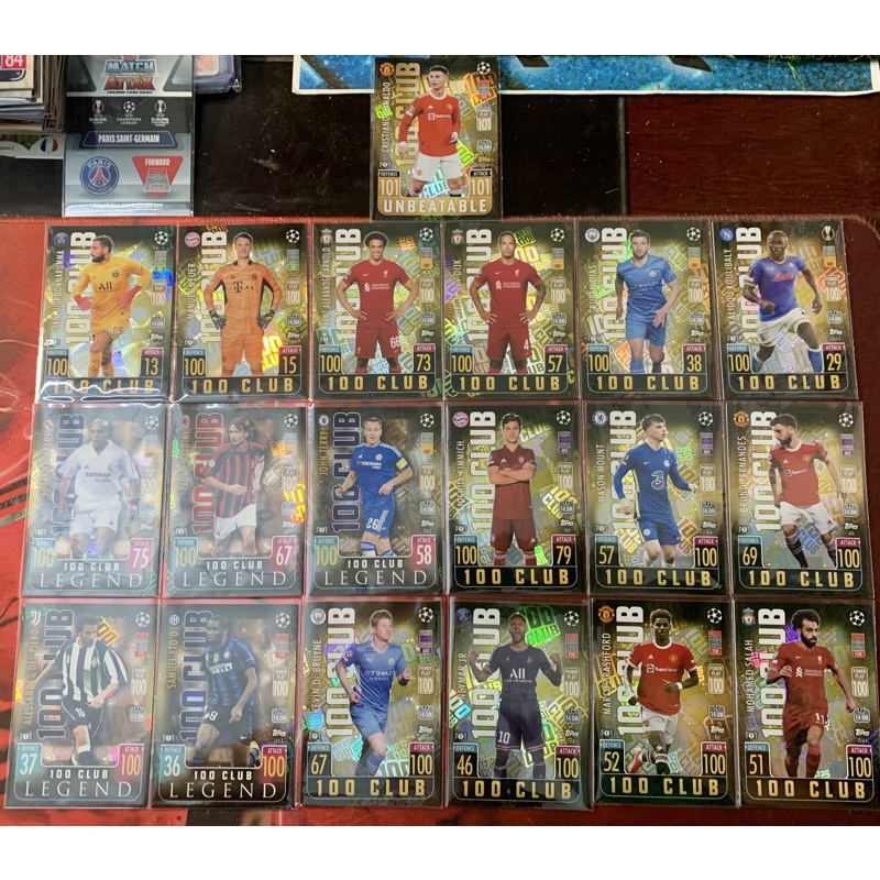 Thẻ bóng đá Match Attax 100 Club 2021/22