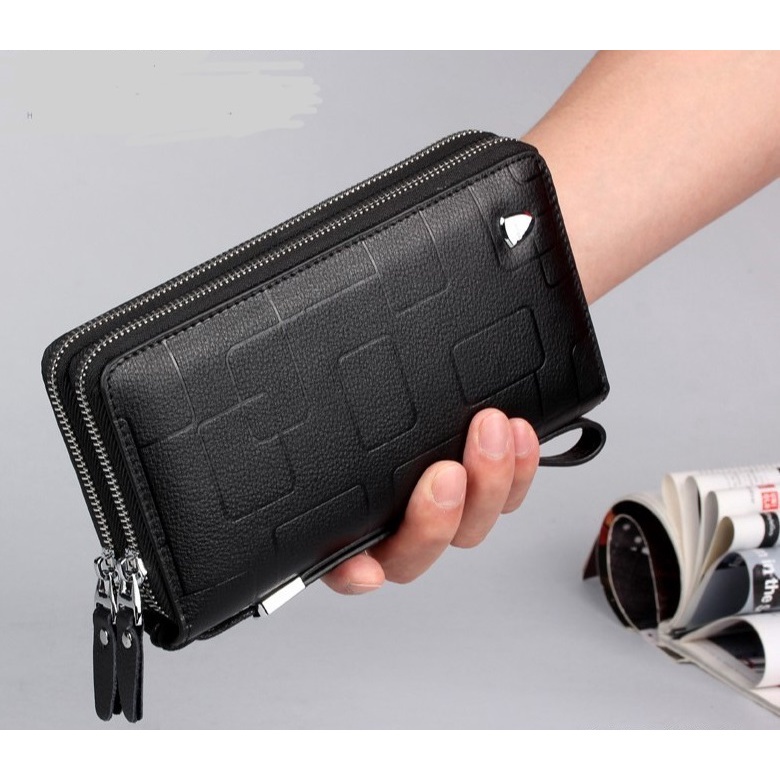 HÀNG NHẬP Ví da nam cầm tay CHICHI FASHION VNA36 DA BÒ CAO CẤP I NHẬP KHẨU NGUYÊN CHIẾC