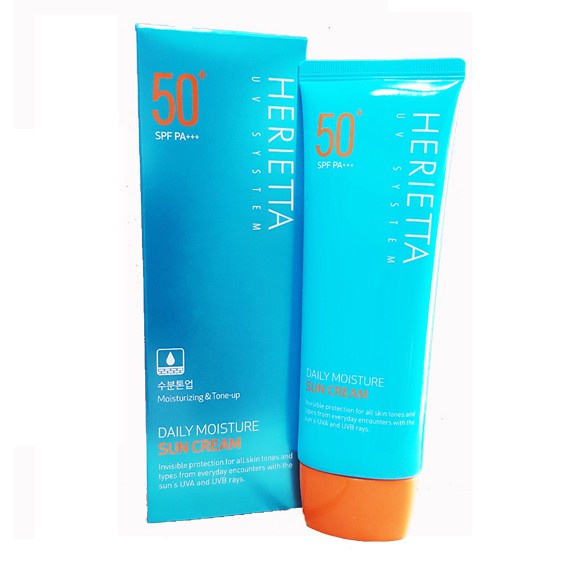 Kem chống nắng và dưỡng da Herietta Daily Moisture Sun Cream SPF50+/PA+++ 70g cung cấp độ ẩm, nâng tone cho da