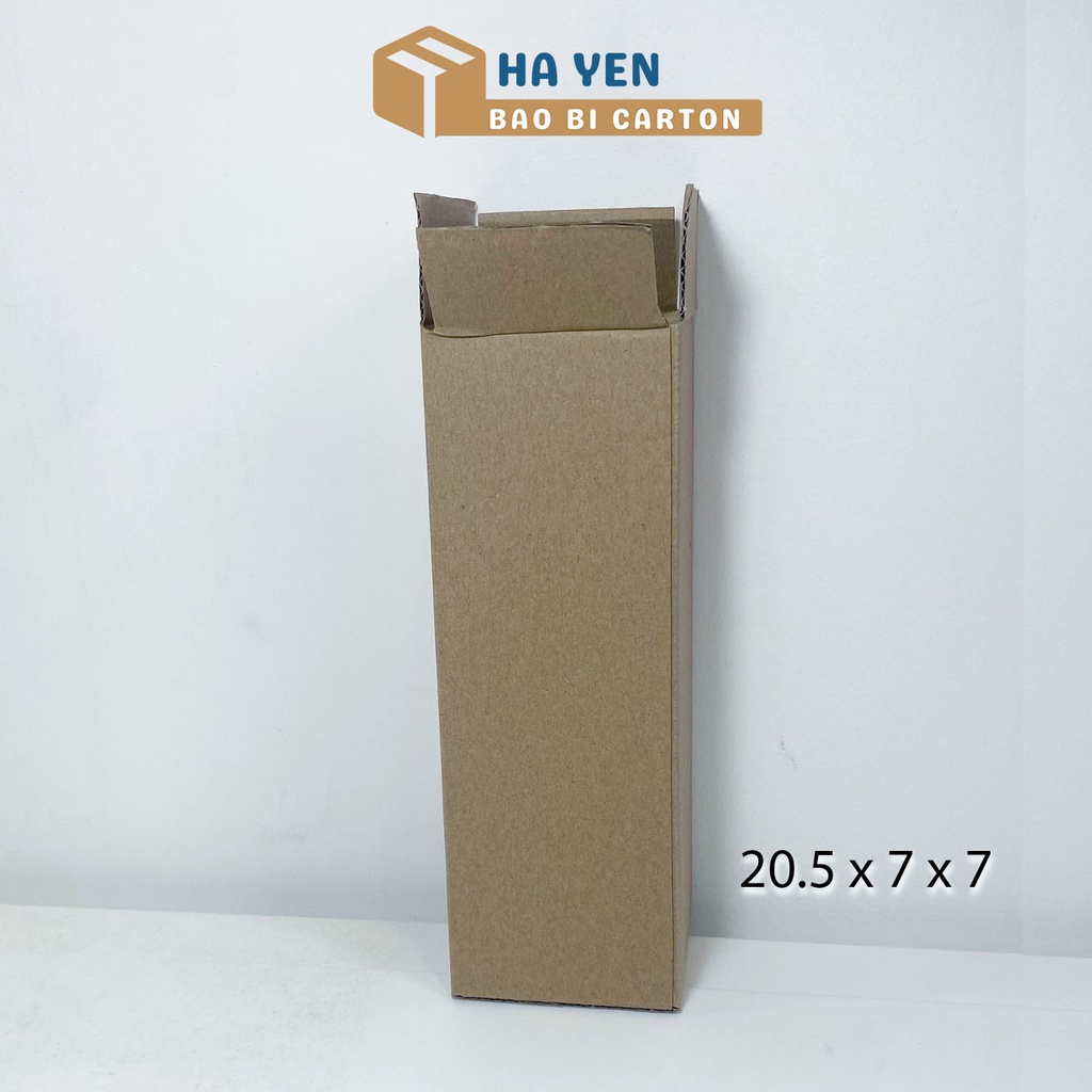 7x7x20,5 cm - Combo 100 hộp carton đóng hàng nắp dán 20.5 x 7 x 7 cm