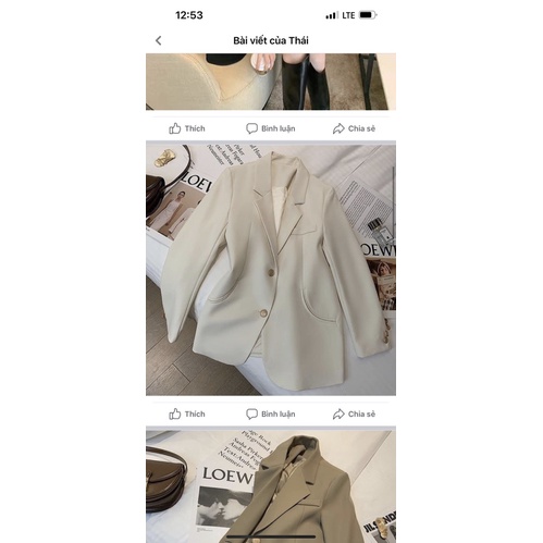 Blazer Nâu Kem Đen hàng Qccc hot