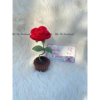[ Handmade] Chậu Hoa Len Mini trang trí