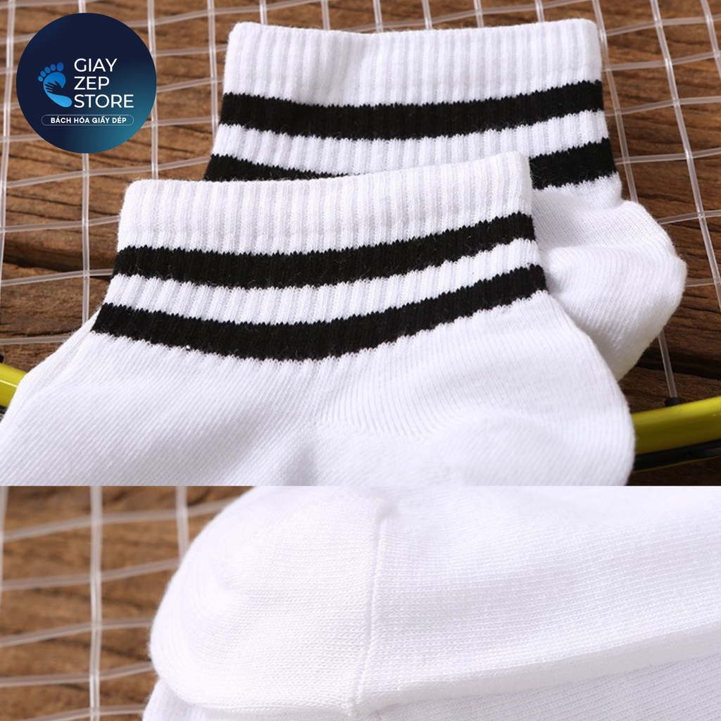 Tất Nam/Nữ Cổ Cao Kẻ Đen Trắng Trơn Kháng Khuẩn Co Giãn Tốt, Thoáng Khí, Không Hôi Chânn