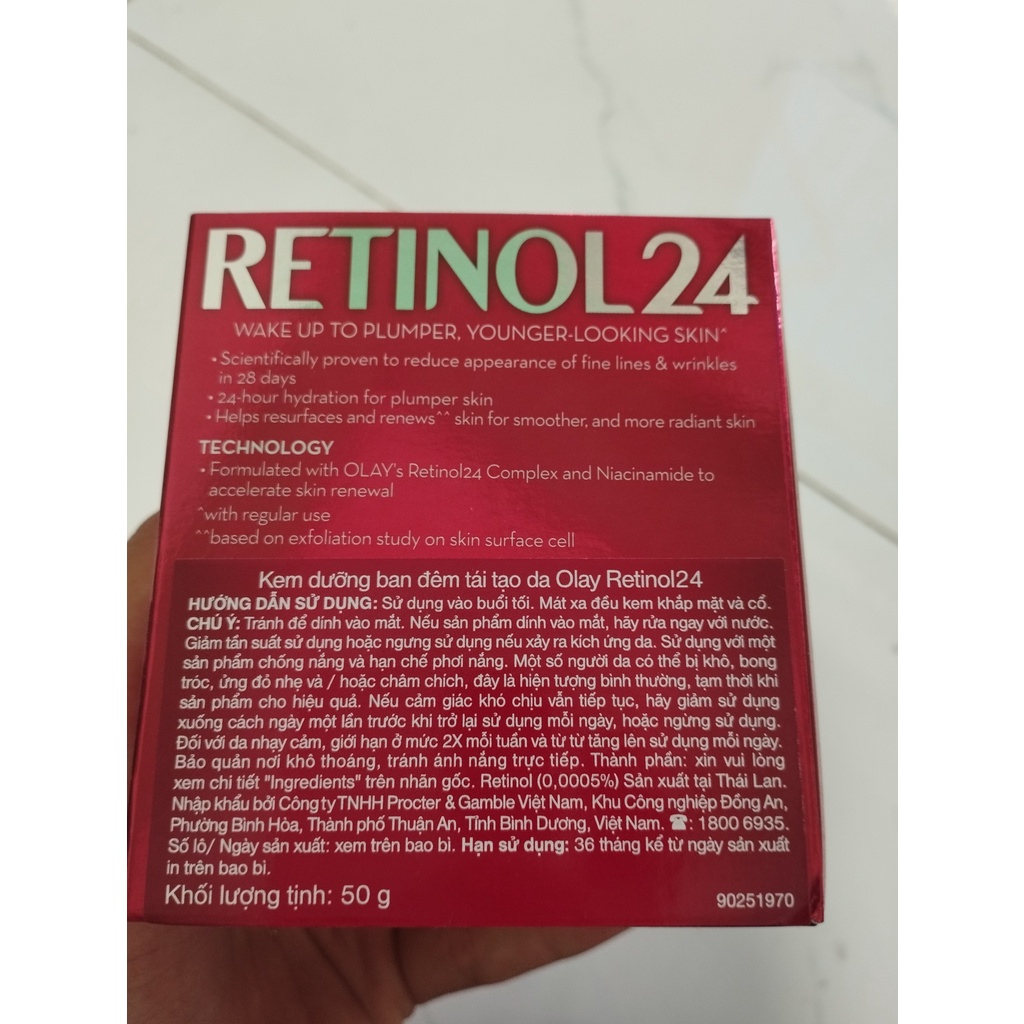Kem dưỡng ban đêm tái tạo da Olay Retinol 24