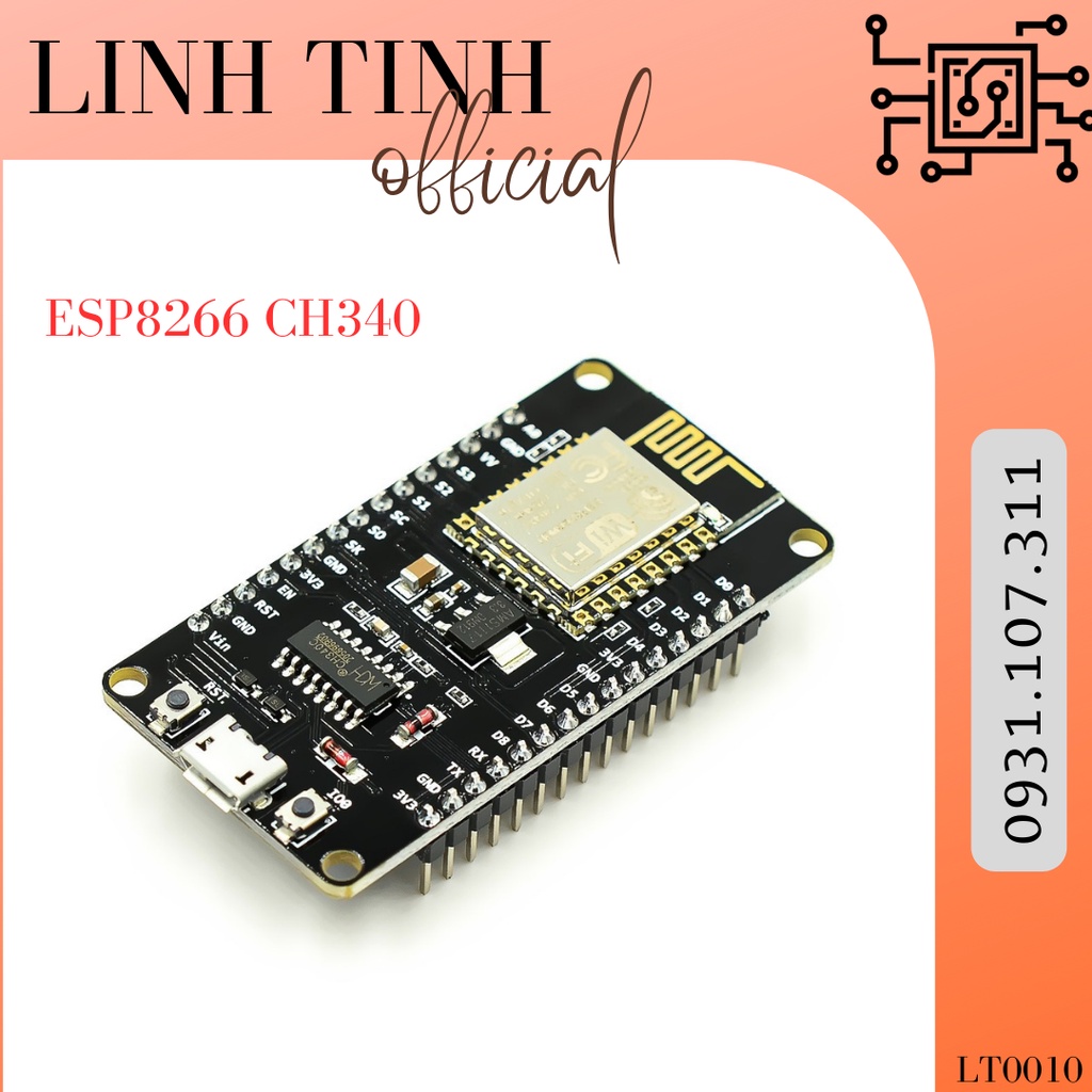 Kit RF thu phát wifi ESP8266 NodeMCU Lua CH340 và CP2102 (có lựa chọn nạp code deauther)