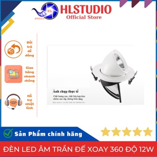  Đèn Led Âm Trần Đế Xoay 360 Độ 12W Đèn Soi Tranh Trang Trí Shop HL Studio 