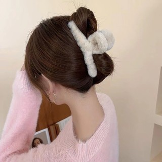 Cặp tóc càng cua phối lông đủ màu - cặp tóc nữ
