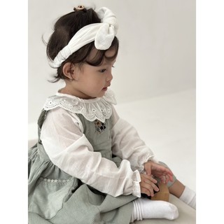 Embroidery Neck Long Sleeve Blouse Macro & Micro (Áo Thêu Dài Tay Bé Gái)