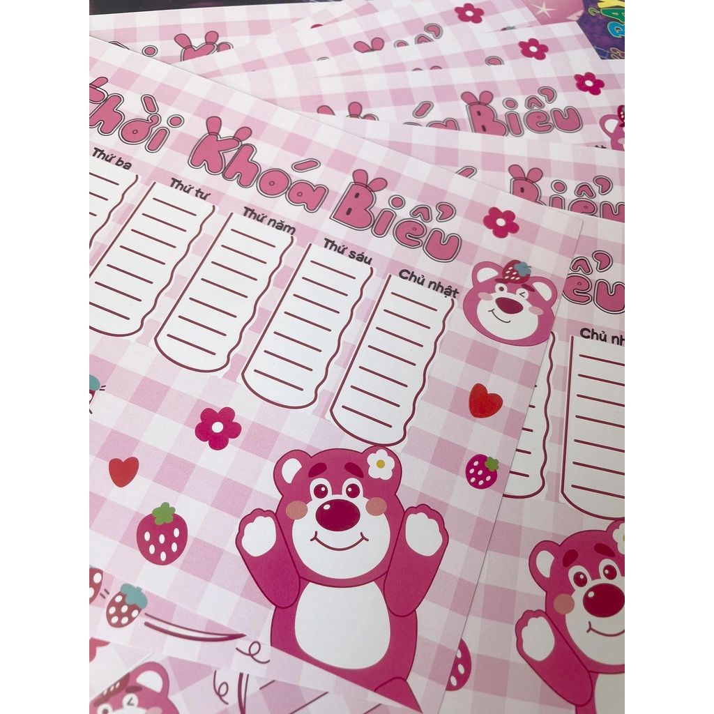 Thời khóa biểu hình Gấu Lotso siêu xinh - Ry Store Takenotes