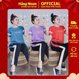 Đồ bộ nữ mặc nhà  bigsize Hằng Moon QD02 DÀI PHỐI VIỀN
