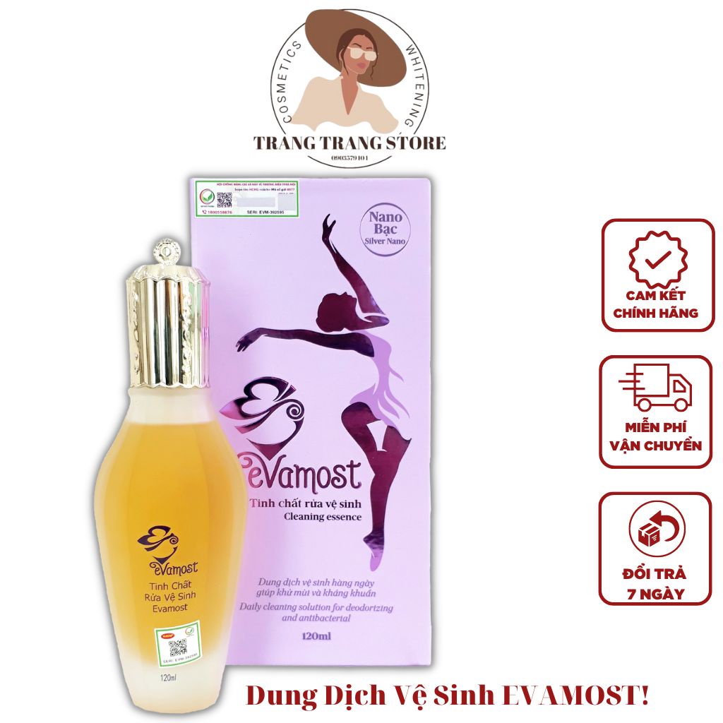 Dung Dịch Vệ Sinh Phụ Nữ EVAMOST Chai 120Ml Giúp Bảo Vệ làm Sạch Ngăn Mùi Suốt 24H