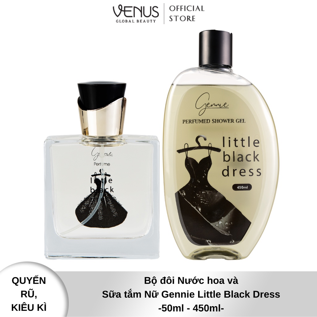 [Mã BMLT35 giảm đến 35K đơn 99K] Bộ đôi Nước hoa và Sữa tắm nước hoa Nữ Gennie Little Black Dress 50ml + 450ml