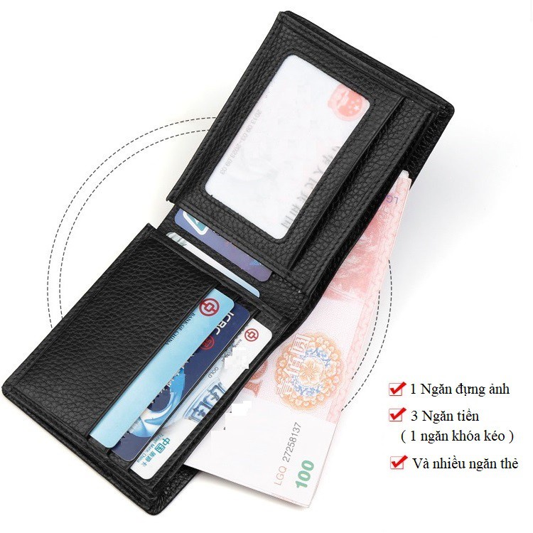 Ví Nam Da Thật Đẹp Kiểu Ngang Đứng Đắng | Bóp Da Bò Đựng Tiền Thẻ Minni - LT01