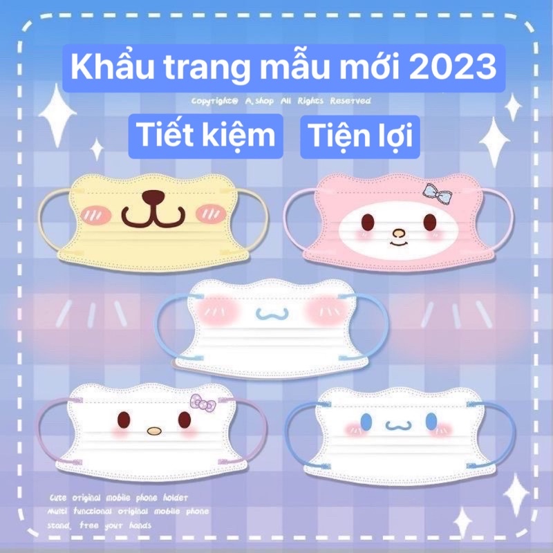 Khẩu Trang In Hình Nâng Cấp Nhiều Mẫu Đáng Yêu Bao Bì Riêng