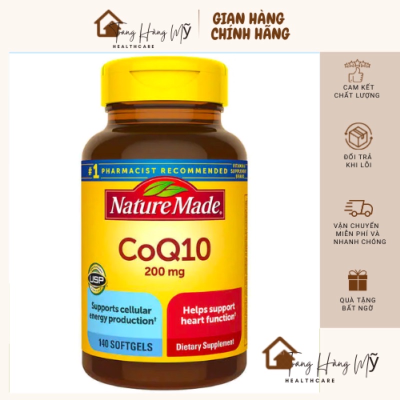 Viên uống bổ tim mạch CoQ10 Nature Made 200 mg của Mỹ❤️