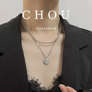 Dây chuyền 3 lớp mặt tròn | chou accessories |