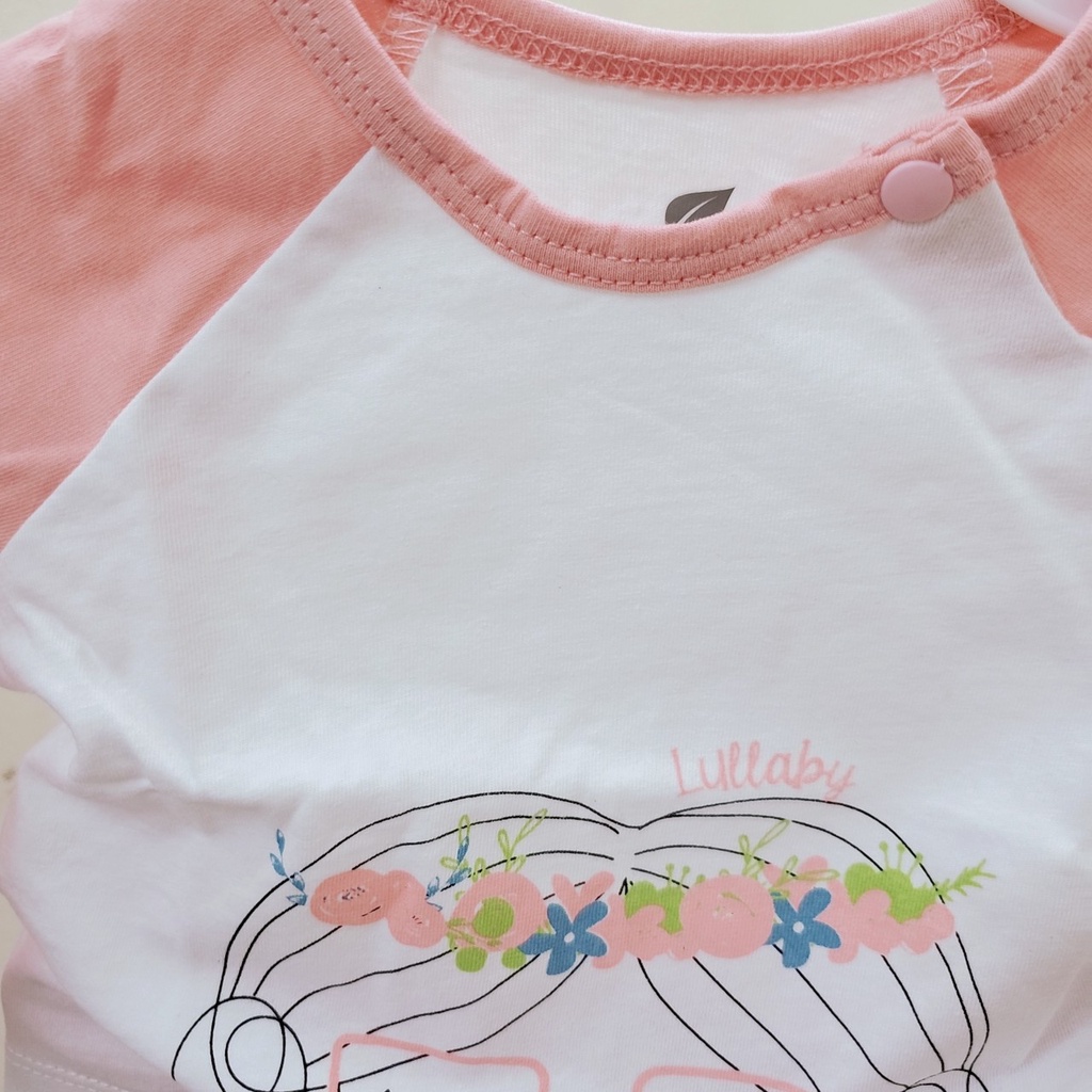 Bộ quần áo dài tay điều hoà mùa hè thu cúc vai vải cotton mỏng  2021 Lullaby bé trai bé gái