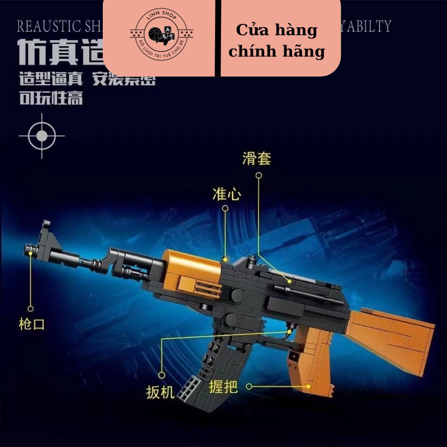 Lego lắp ghép súng AK47 có giá đỡ hot 2023