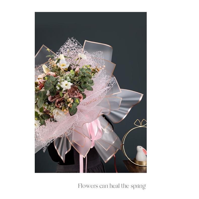 Giấy gói hoa ❤️bóng mờ viền đồng❤️ không thấm nước 58*58 cm