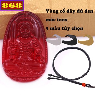 Mặt Phật hộ mệnh tuổi Dậu - Mặt dây chuyền Phật Bất Động Minh Vương Pha lê đỏ Kèm dây đeo - Size phù hợp cho nam và nữ