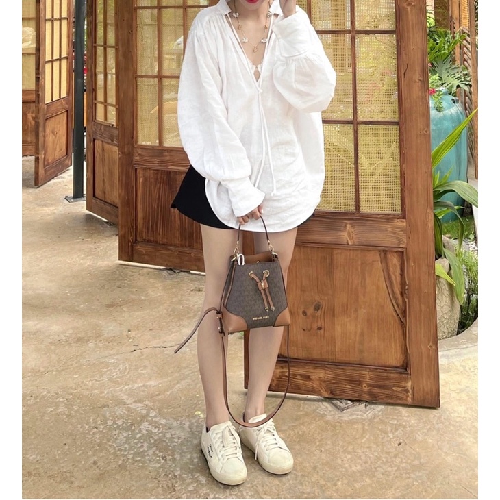 SET ÁO TRẮNG DOLL THẮT NƠ SHORT ĐEN✨