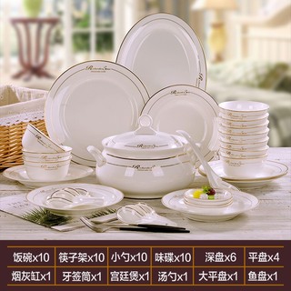 Bộ Bát Đĩa Sứ Họa Tiết CAO CẤP
