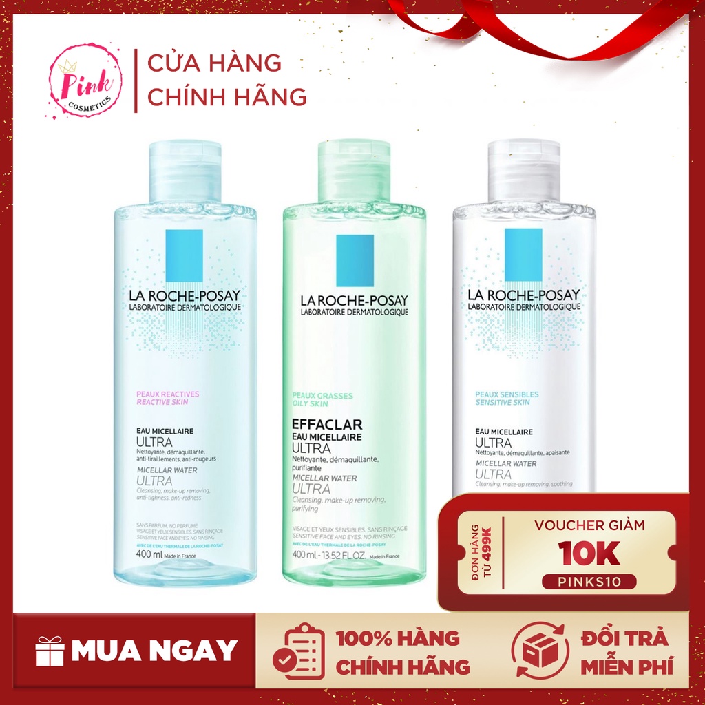 Nước tẩy trang La Roche posay Pháp 400ml Hàng Chình Hãng